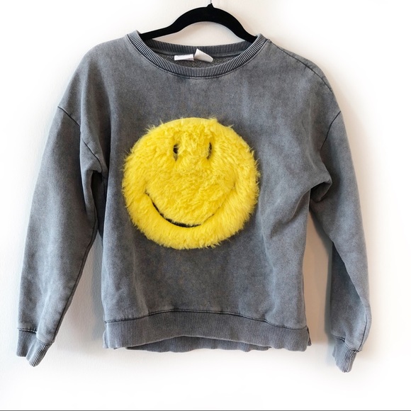 zara smiley sweatshirt